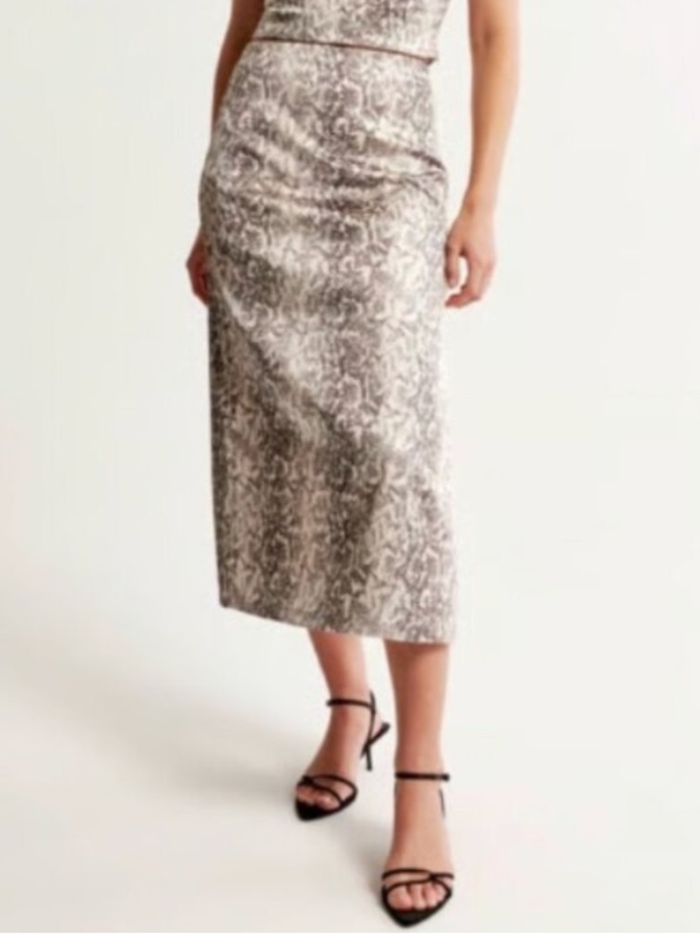 Abercrombie & Fitch snake print silk satin maxi skirt